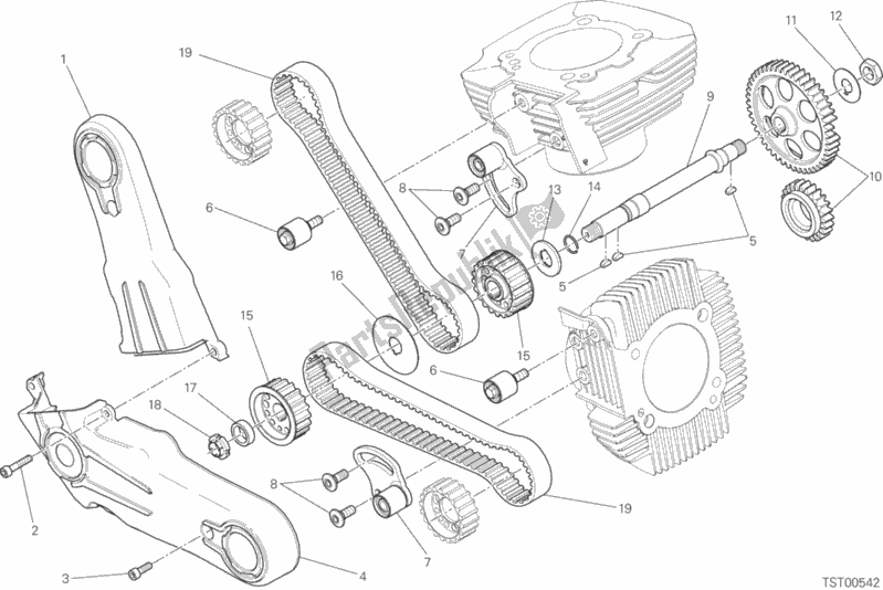 All parts for the Distribuzione of the Ducati Scrambler Full Throttle 803 2017